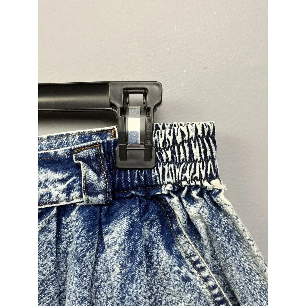 Pretty Bleu Denim Shorts Womens Medium Blue Acid Vintage‎ Embroidered Hi Rise